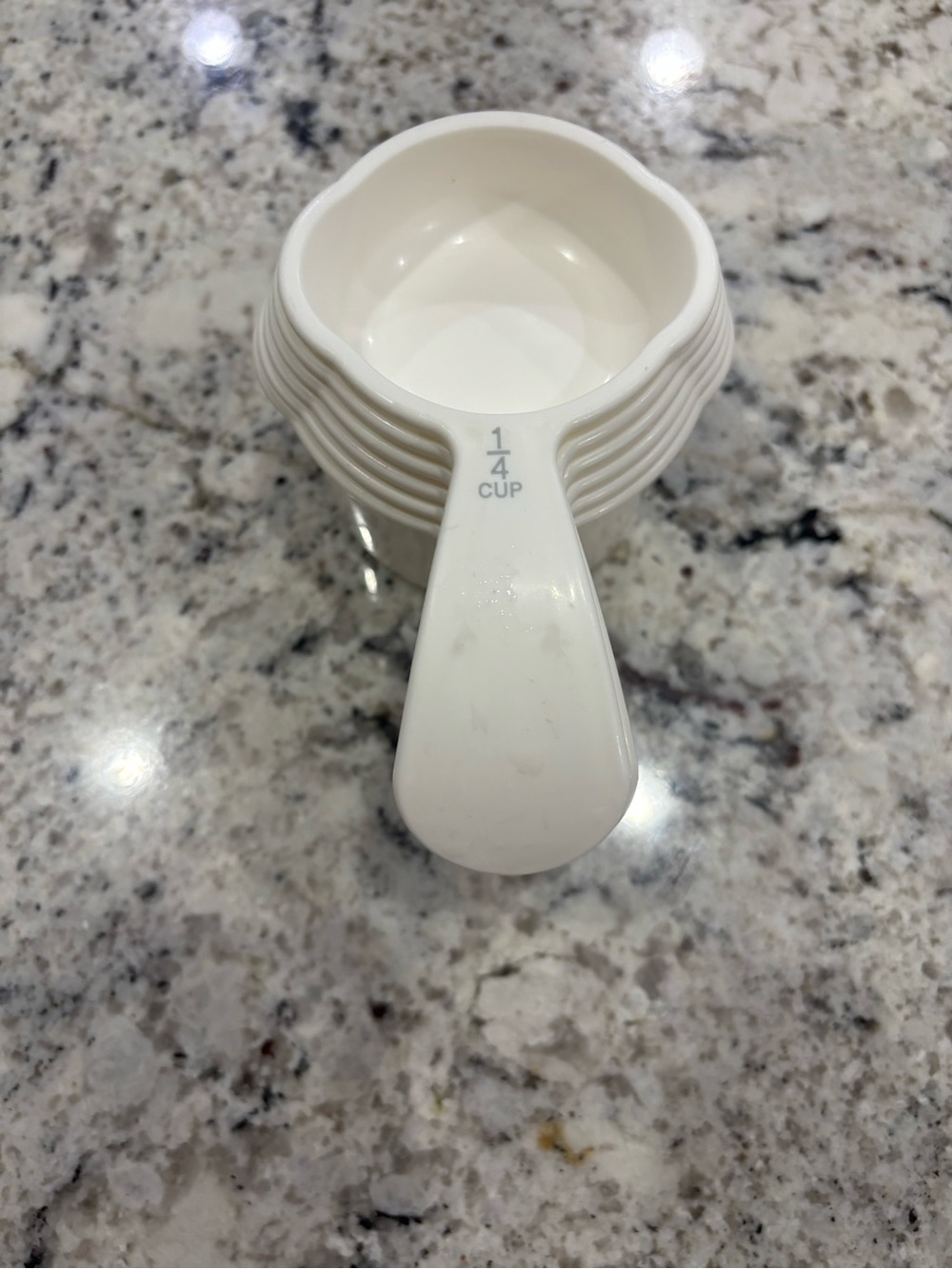 Vintage White Tupperware Nesting Measuring Cups Stack Set 6 Pc